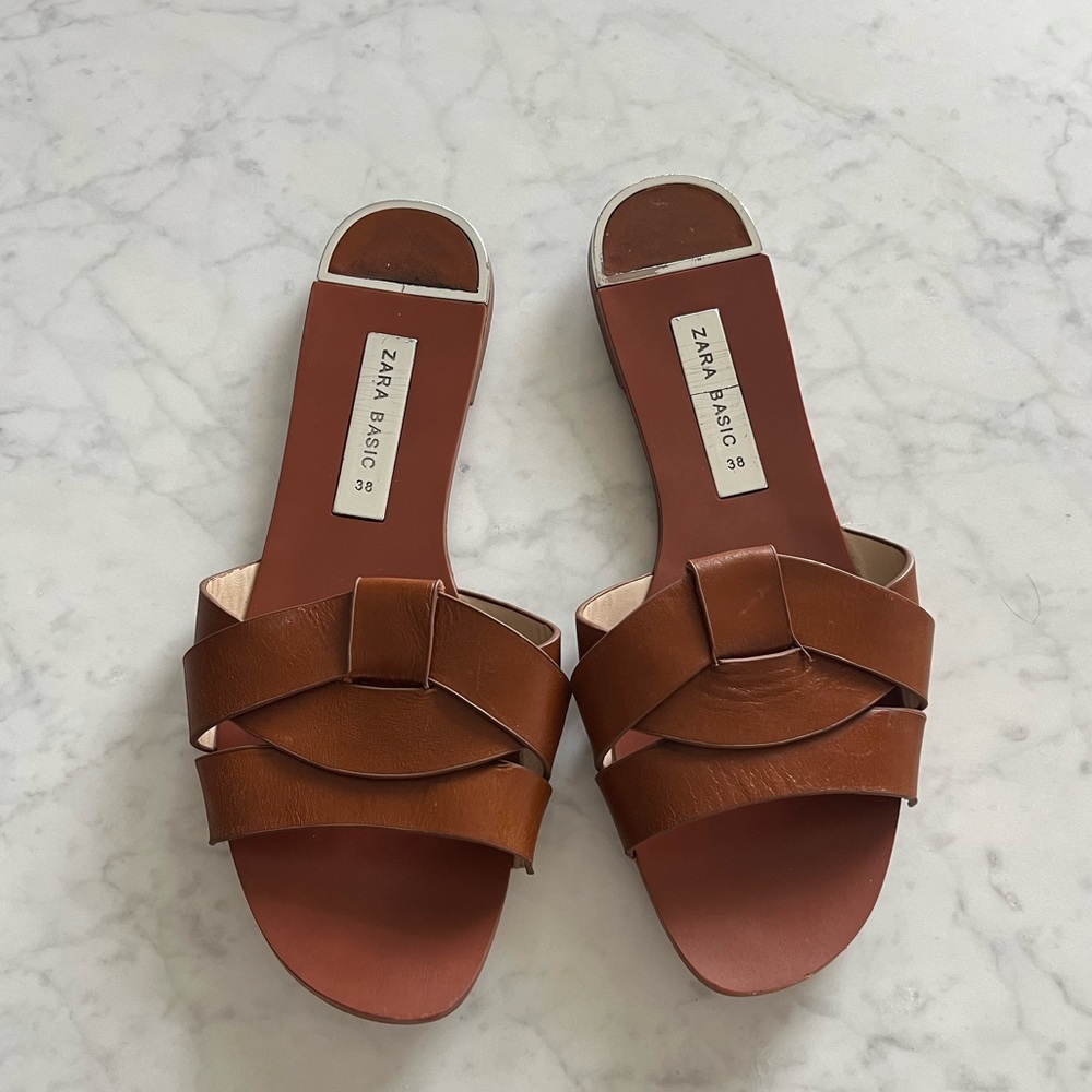 Zara classic tan sandals